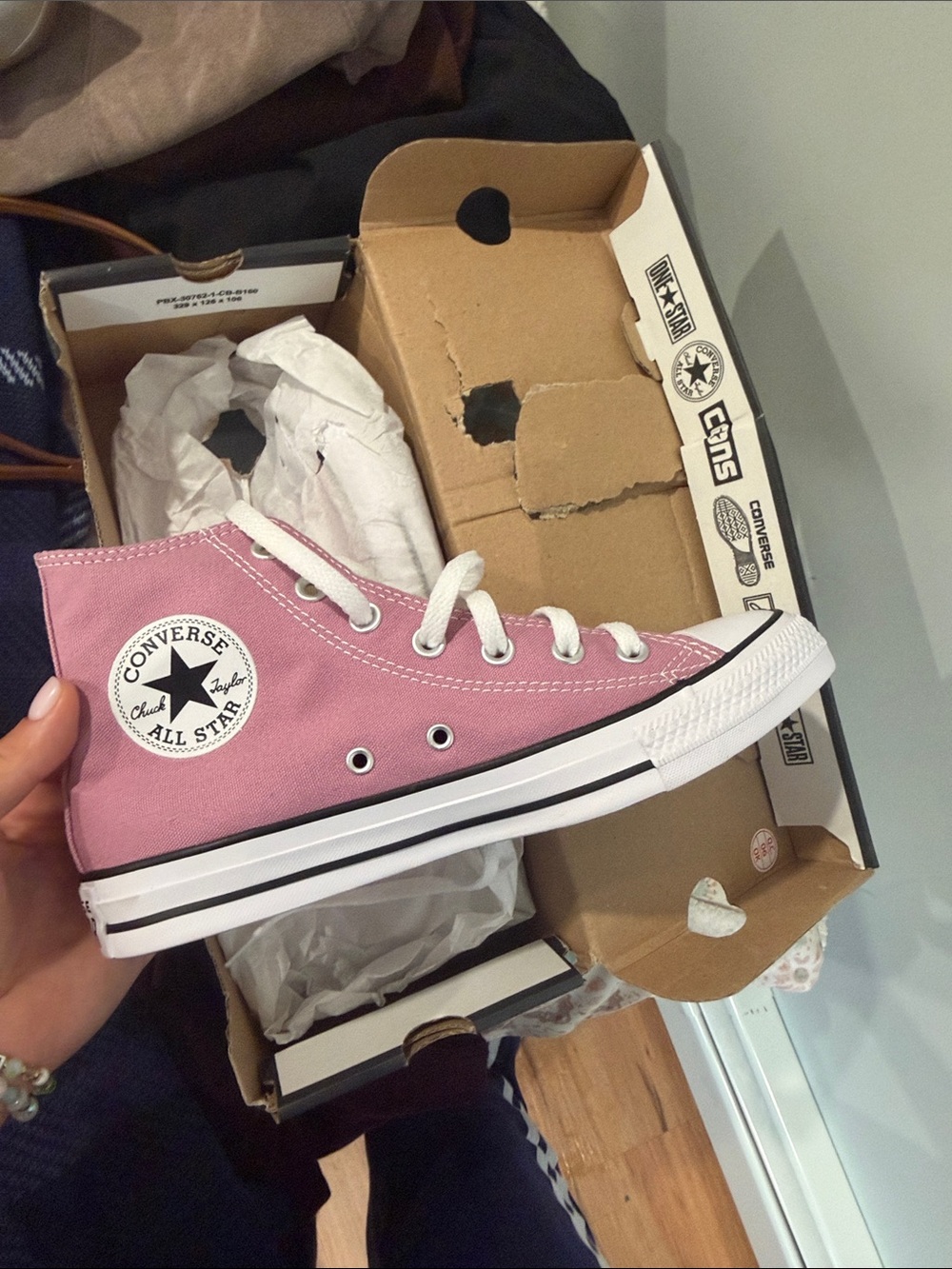 Converse Pink High Top Canvas Sneakers
